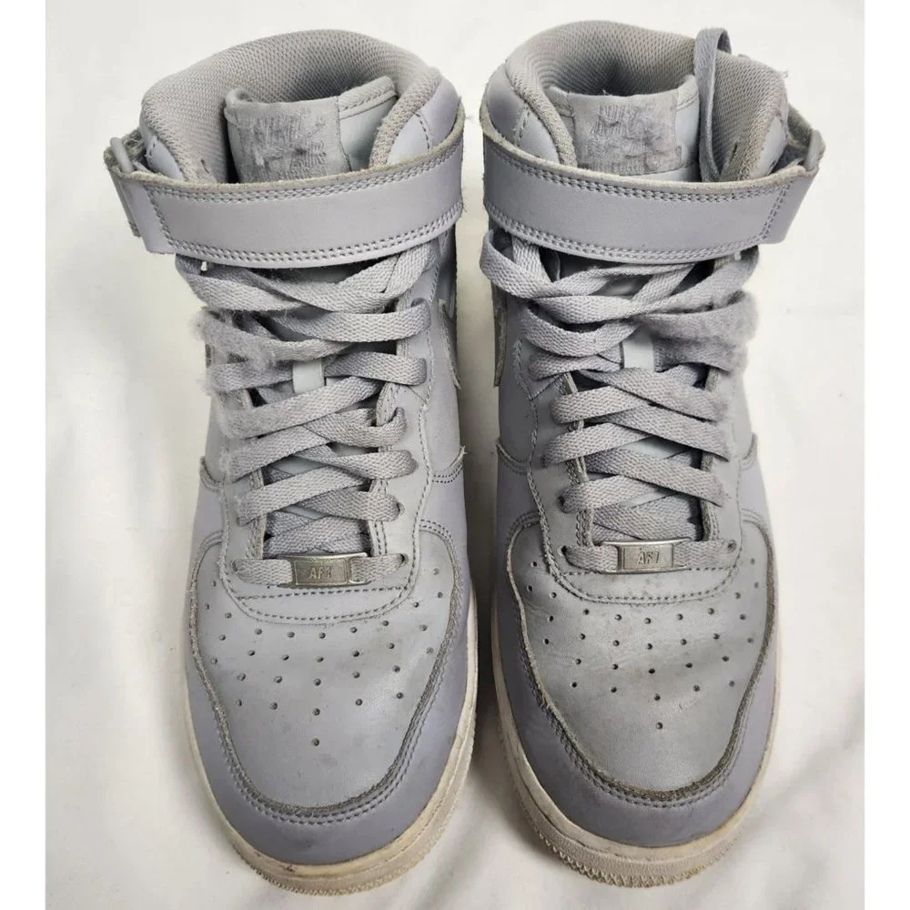 Nike Men's Sz. 9 Nike Air Force 1 Mid Wolf Grey White Sneakers
